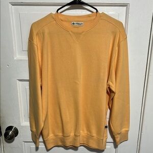 Yellow Crewneck Sweater with Ribbed Details